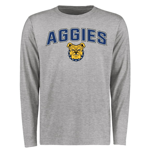 Men's Ash North Carolina A&T Aggies Proud Mascot Long Sleeve T-Shirt