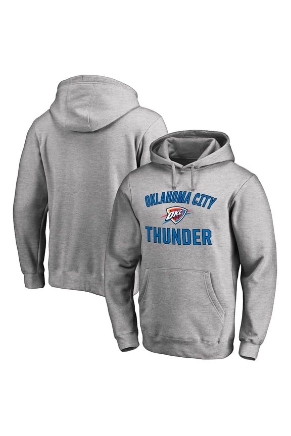 Men's Ash Oklahoma City Thunder Victory Arch Pullover Hoodie