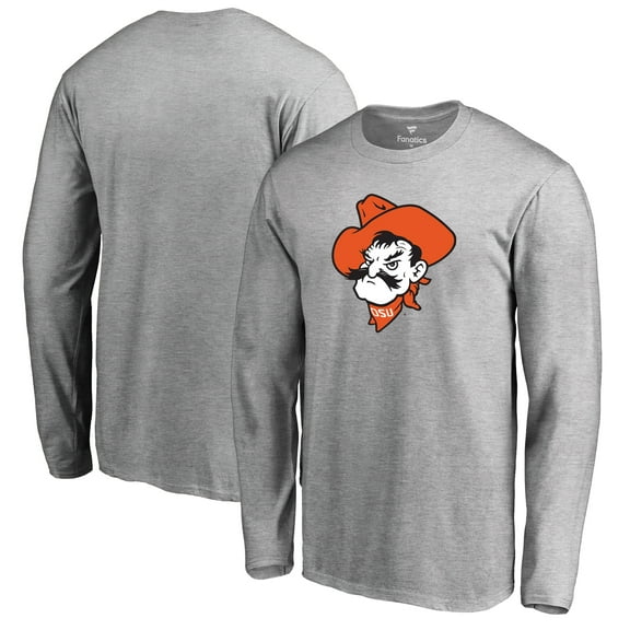 Men's Ash Oklahoma State Cowboys Primary Logo Long Sleeve T-Shirt