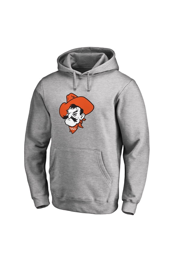 Men's Ash Oklahoma State Cowboys Primary Team Logo Pullover Hoodie