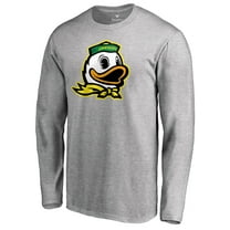 Men's Ash Oregon Ducks Primary Logo Long Sleeve T-Shirt
