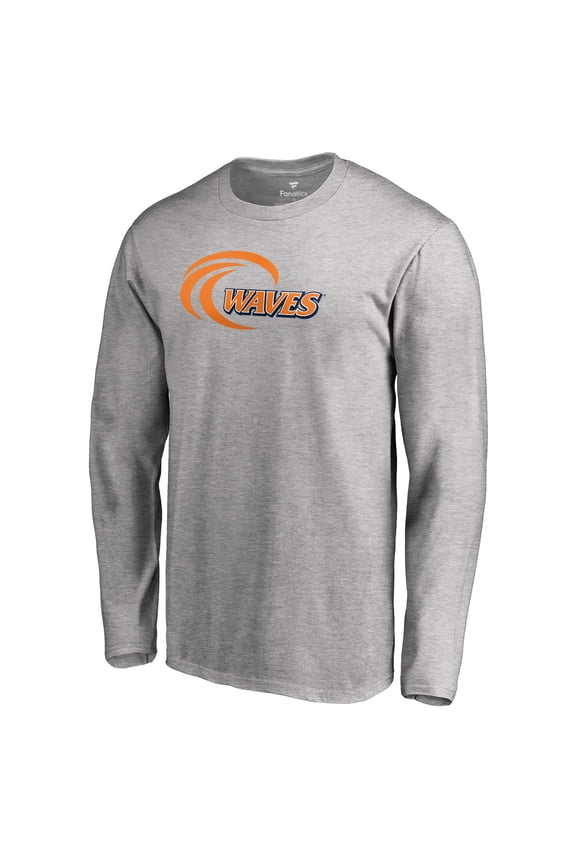 Men's Ash Pepperdine Waves Primary Logo Long Sleeve T-Shirt