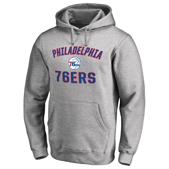 Men's Ash Philadelphia 76ers Victory Arch Pullover Hoodie