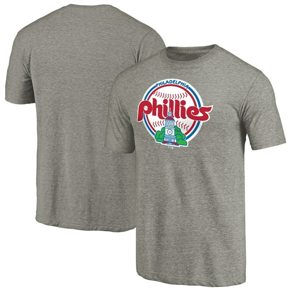 Men's Ash Philadelphia Phillies Cooperstown Collection Forbes Tri-Blend T-Shirt