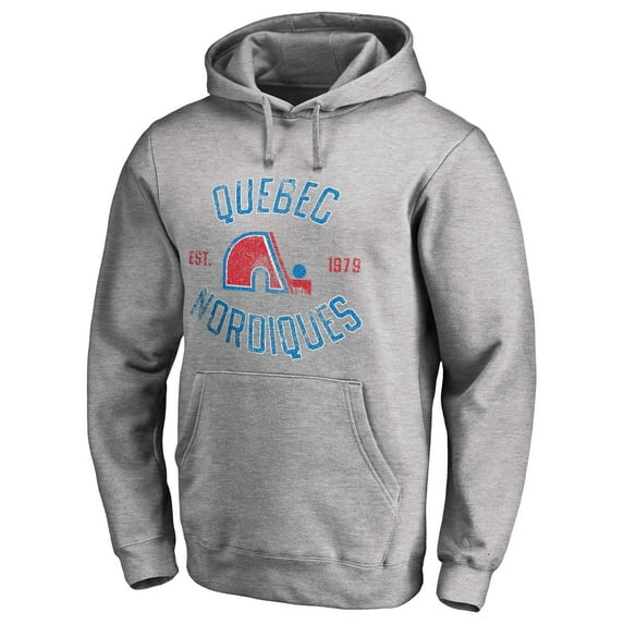 Men's Ash Quebec Nordiques Heritage Pullover Hoodie