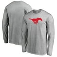 thumbnail image 1 of Men's Ash SMU Mustangs Primary Logo Long Sleeve T-Shirt, 1 of 3