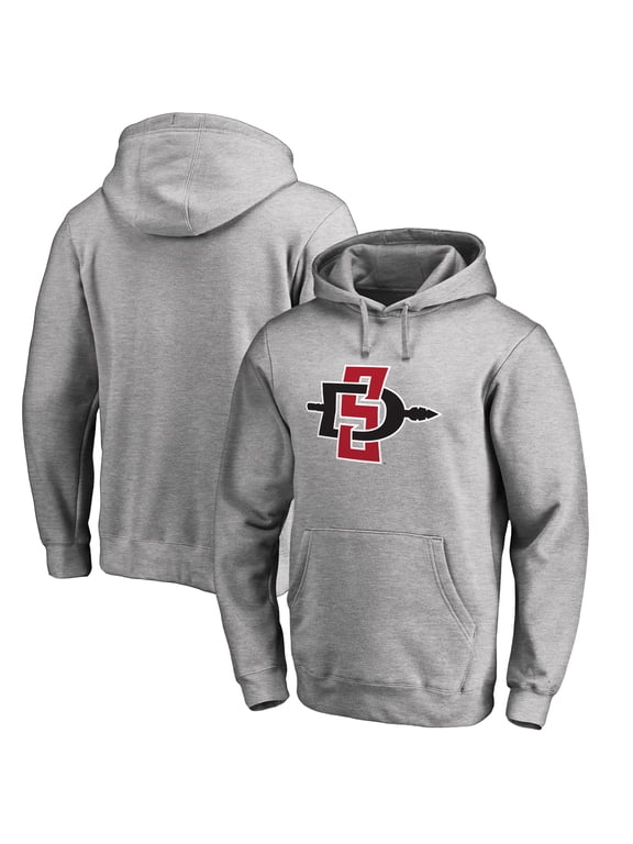 Men's Ash San Diego State Aztecs Primary Team Logo Pullover Hoodie