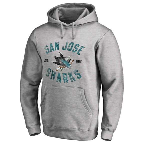 Men's Ash San Jose Sharks Heritage Pullover Hoodie
