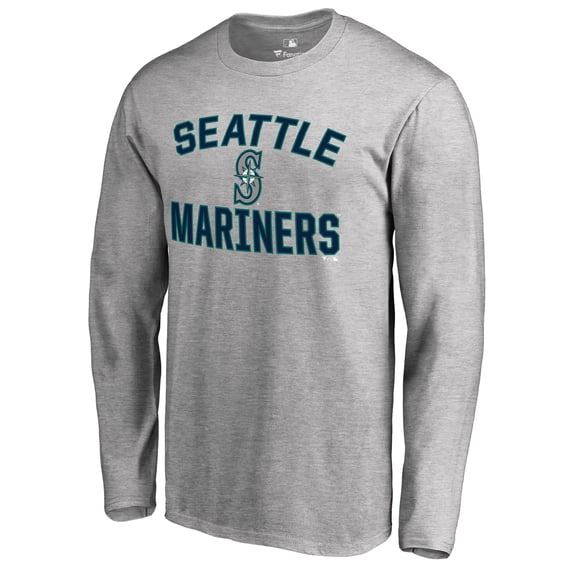 Men's Ash Seattle Mariners Victory Arch Long Sleeve T-Shirt