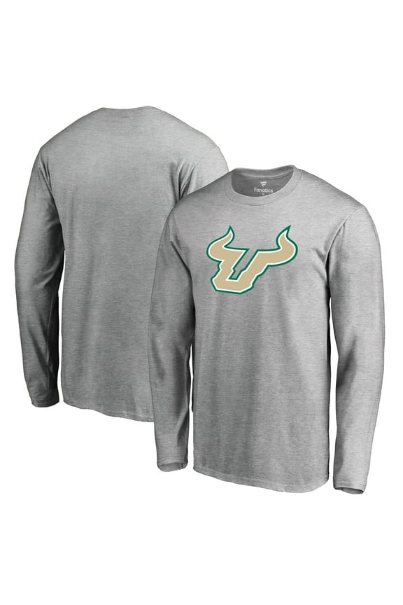 Men's Ash South Florida Bulls Primary Logo Long Sleeve T-Shirt