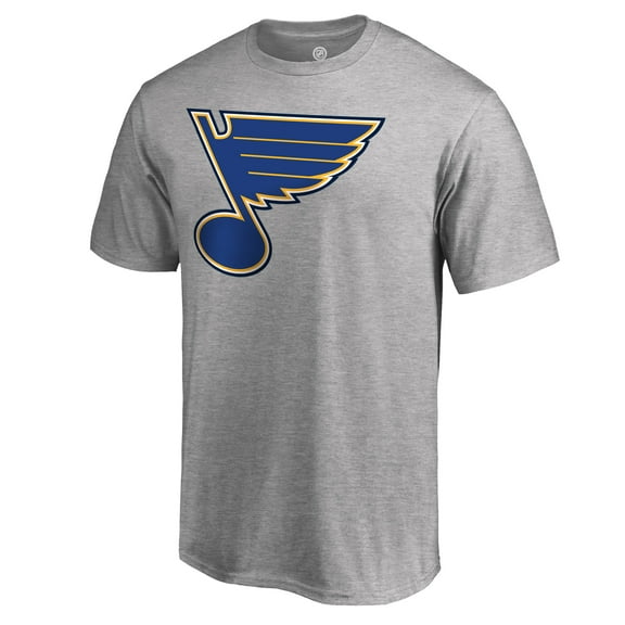 Men's Ash St. Louis Blues Team Primary Logo T-Shirt