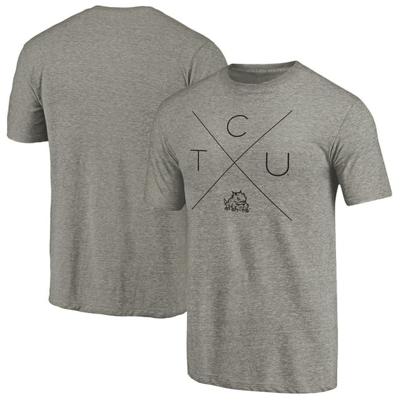 Men's Ash TCU Horned Frogs Quad Tri-Blend T-Shirt