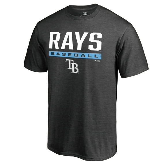 Men's Ash Tampa Bay Rays Win Stripe T-Shirt