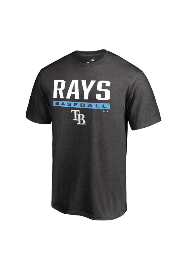 Men's Ash Tampa Bay Rays Win Stripe T-Shirt