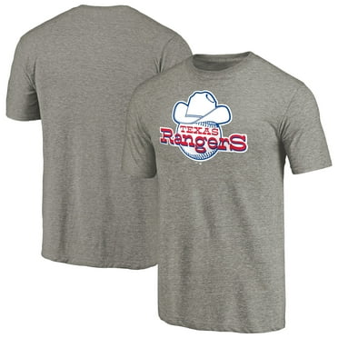 Men's Ash Texas Rangers Cooperstown Collection Forbes Tri-Blend T-Shirt
