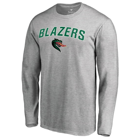 Men's Ash UAB Blazers Proud Mascot Long Sleeve T-Shirt