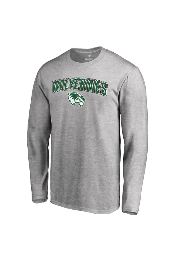 Men's Ash Utah Valley Wolverines Proud Mascot Long Sleeve T-Shirt