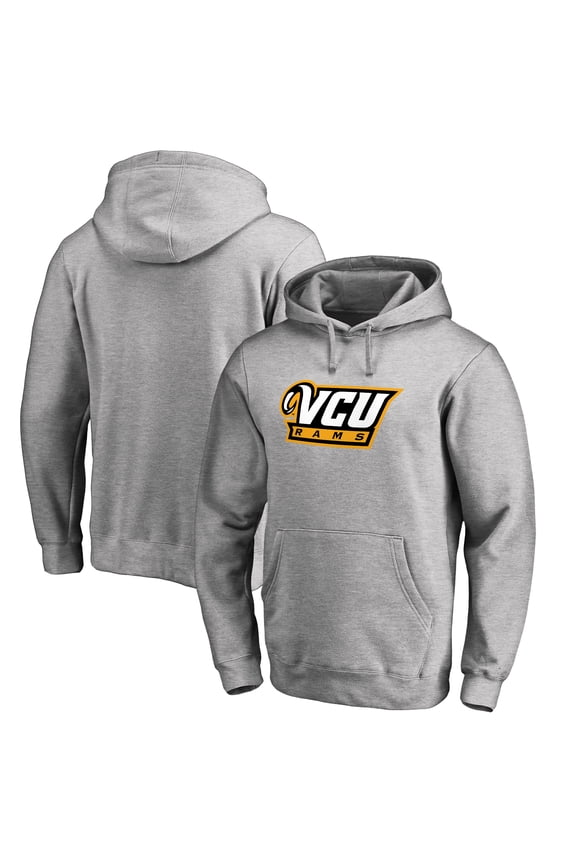 Men's Ash VCU Rams Primary Team Logo Pullover Hoodie