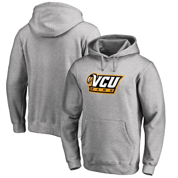 Men's Ash VCU Rams Primary Team Logo Pullover Hoodie