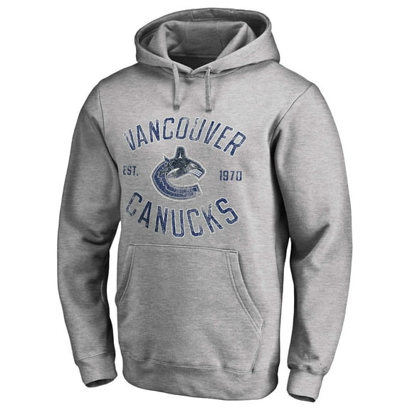 Men's Ash Vancouver Canucks Heritage Pullover Hoodie