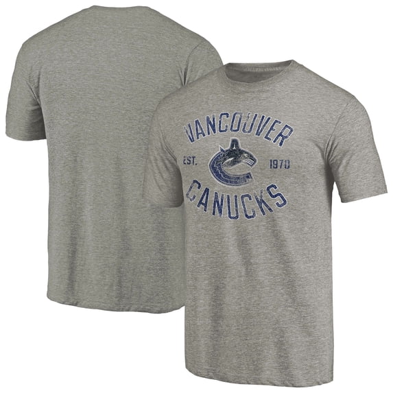 Men's Ash Vancouver Canucks Heritage Tri-Blend T-Shirt