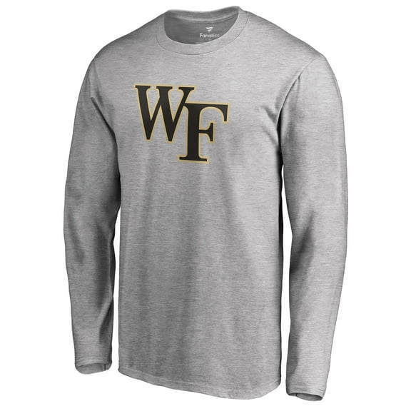 Men's Ash Wake Forest Demon Deacons Primary Logo Long Sleeve T-Shirt