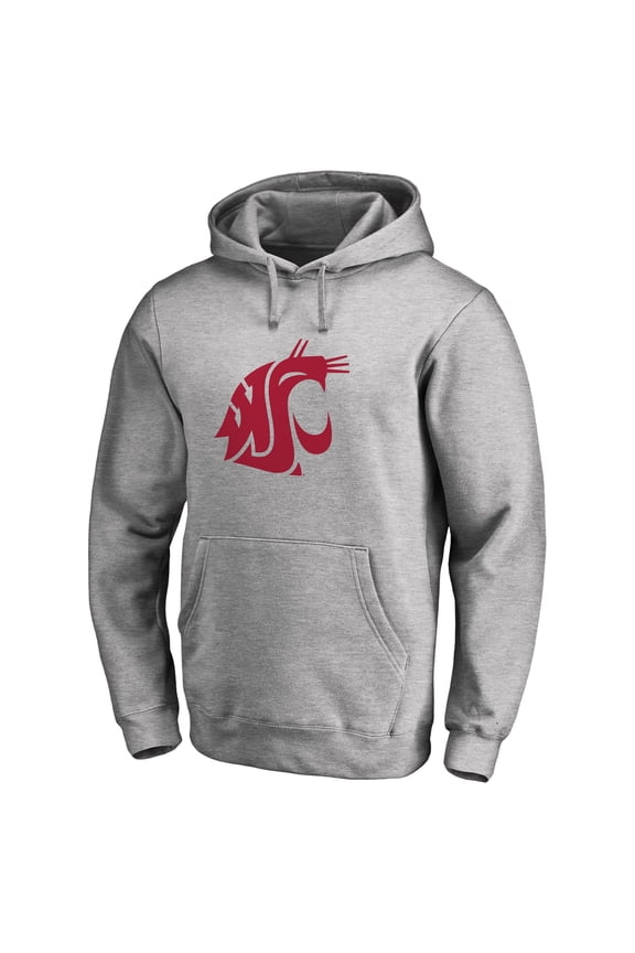 Men's Ash Washington State Cougars Primary Team Logo Pullover Hoodie