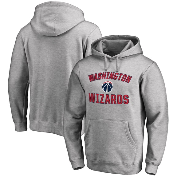 Men's Ash Washington Wizards Victory Arch Pullover Hoodie