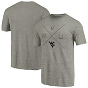 Mens Ash West Virginia Mountaineers Quad Tri-Blend T-Shirt