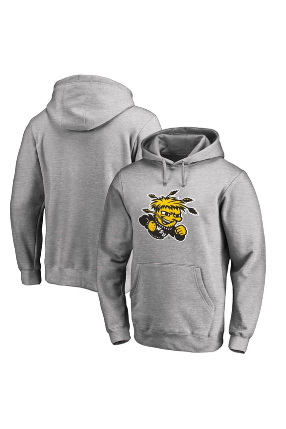 Men's Ash Wichita State Shockers Primary Team Logo Pullover Hoodie