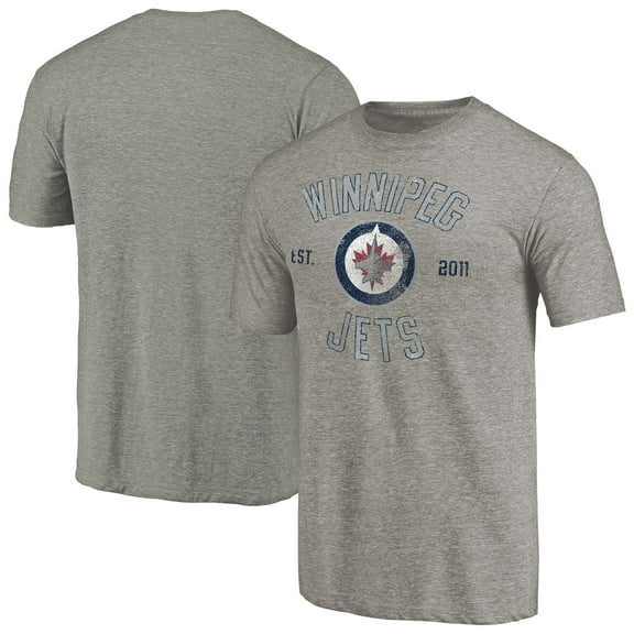 Men's Ash Winnipeg Jets Heritage Tri-Blend T-Shirt