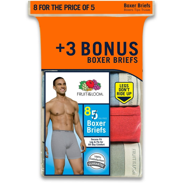 Fruit of the Loom Men's Assorted Boxer Briefs 8-Pack, Comfort
