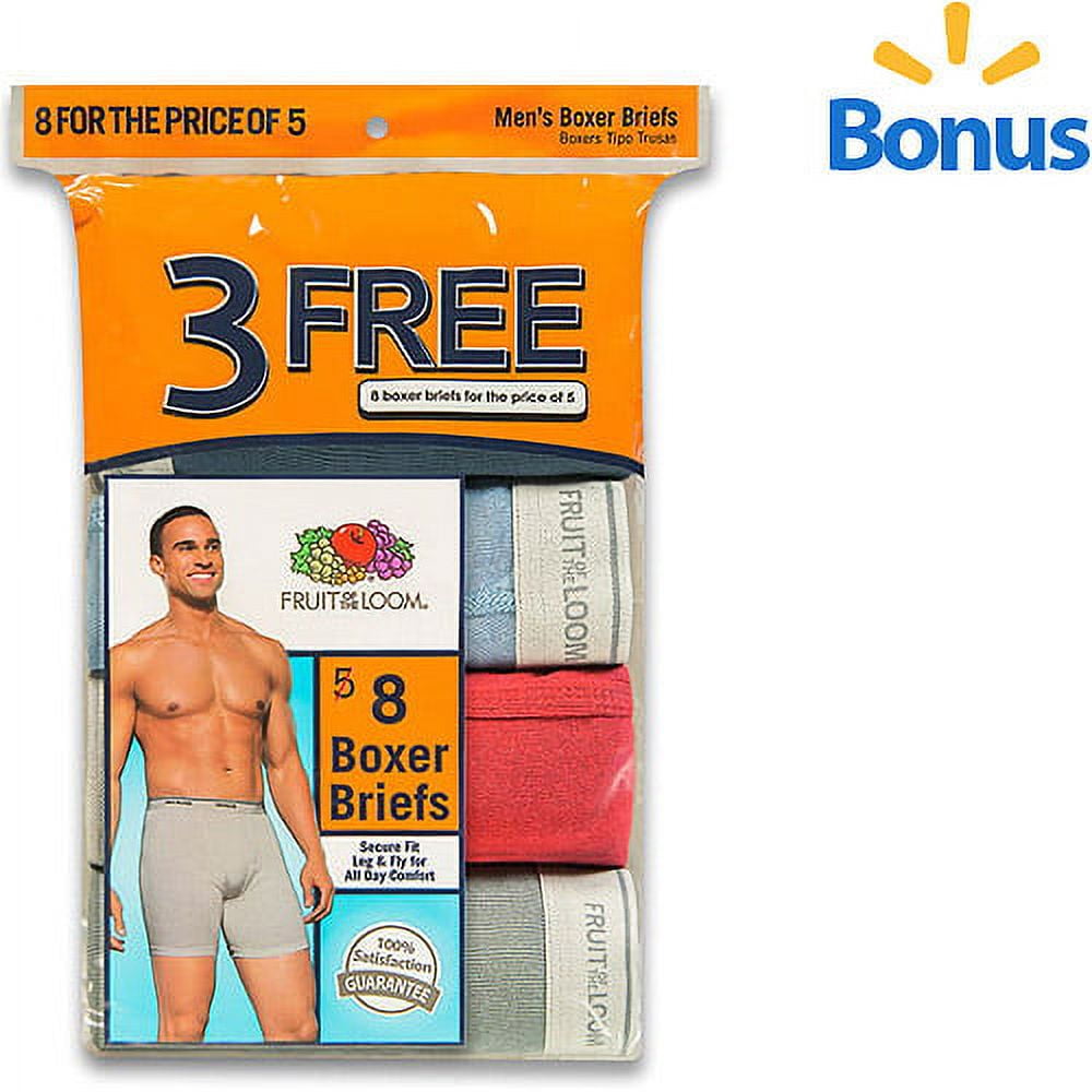 Men's Assorted Boxer Briefs, 5+3 Bonus Pack