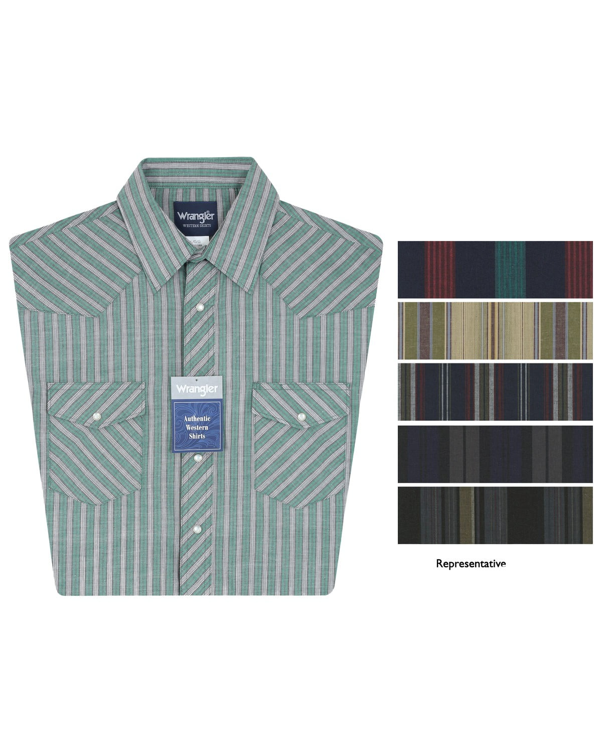 Wrangler Men's Long Sleeve Western Shirt - Classic Plaid Or Stripe, Snap Closure, Tall Sizes Available - View #10