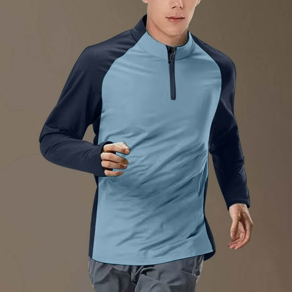 Men's Athleisure Sweatshirts Men's Solid Color Round Neck Zipper Long Sleeved Sports And Fitness T-shirt Casual Fall Winter Fashion Business Wear Office