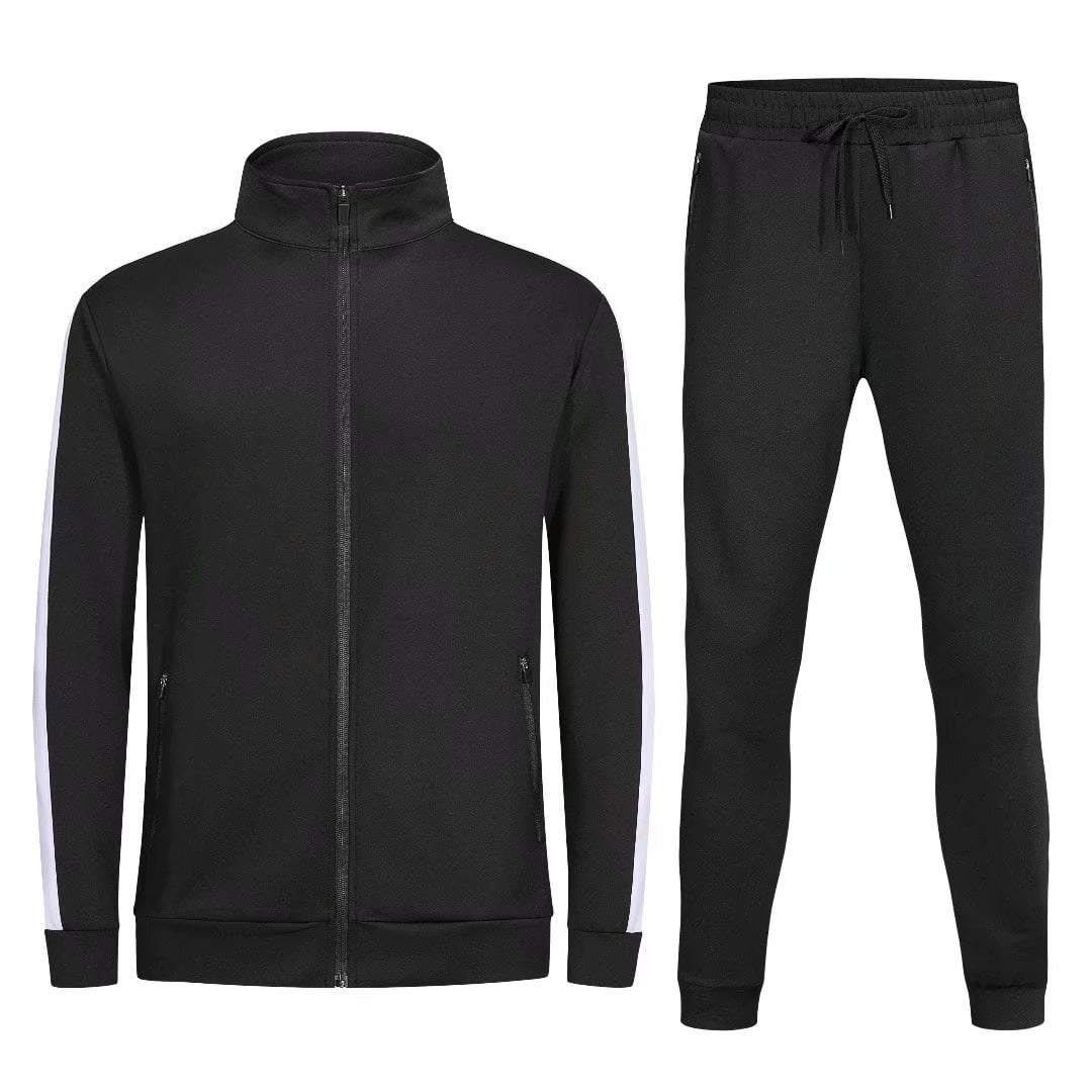 Men's Athletic 2 Pieces Tracksuit Casual Full Zip Jogging Sweat Suit