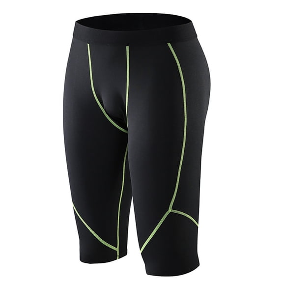 Men's Athletic 3/4 Compression Pants Sports Performance Cool Dry Running Tights Capri Leggings Yoga Gym Base Layer