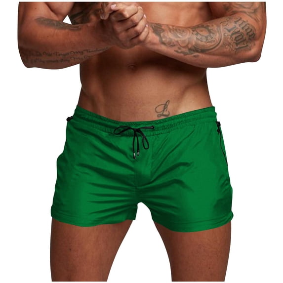 Men's Athletic 3" Inseam Shorts Elastic Waist Drawstring Summer Stretch Lightweight Short Pants Outdoor Marathon Running Shorts with Zipper Pockets