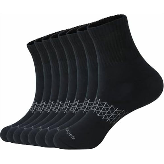 Men's Athletic Ankle Socks 3/8 Pairs Thick Cushion Running Socks for Men&Women Cotton Socks 6-9/9-12/12-15