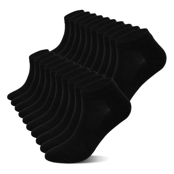 Mens Athletic Running Socks: UNEEI Breathable Moisture Wicking Sports Ankle Socks with Arch Support, 10 Pairs Low Cut Breathable Seamless Socks, Size 11-13