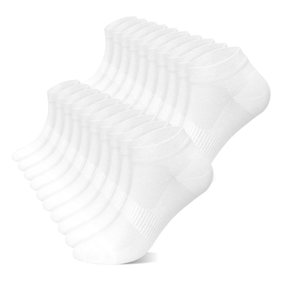 Mens Athletic Running Socks: UNEEI Breathable Moisture Wicking Sports Ankle Socks with Arch Support, 10 Pairs Low Cut Breathable Seamless Socks, Size 11-13