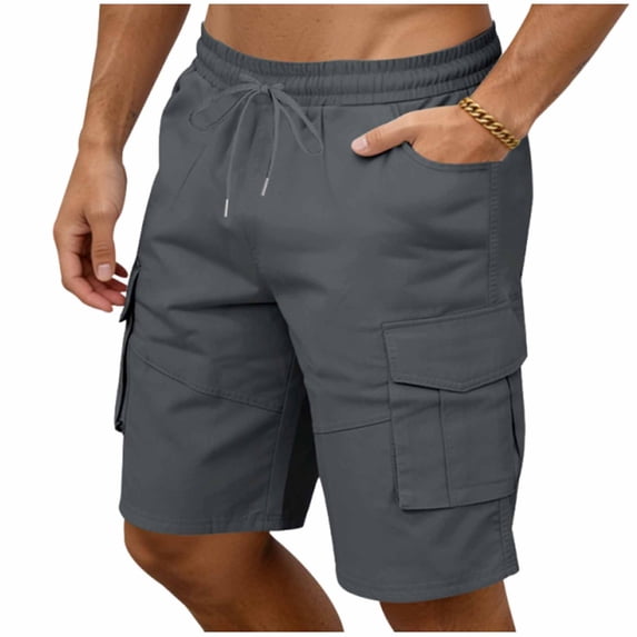 Men's Athletic Cargo Shorts 7"/9" Inseam Summer Workout Short Pants, Elastic Waistband Drawstring Quick Dry Outdoor Performance Hiking Work Shorts