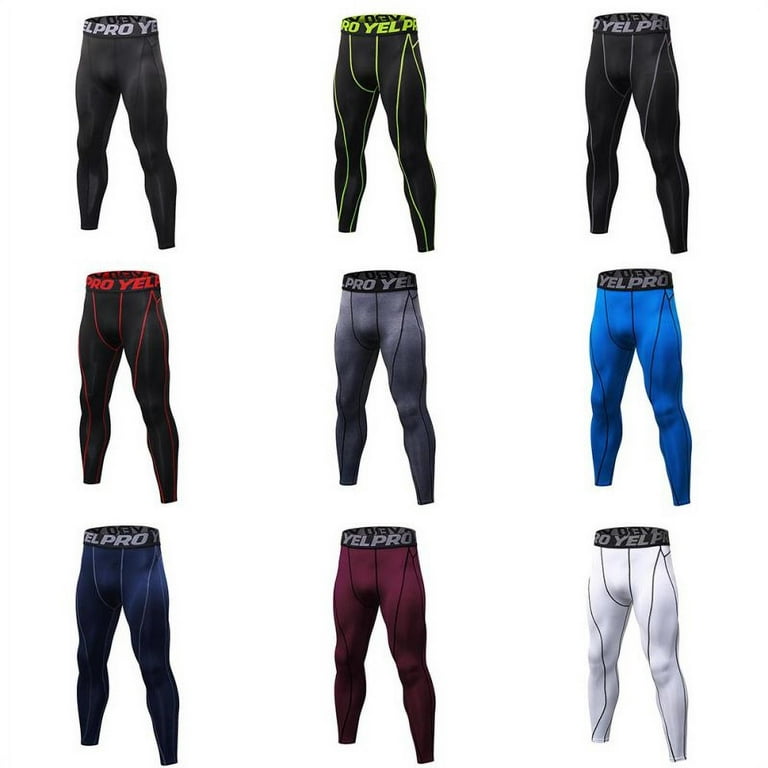 Men's Athletic Compression Pants Baselayer Quick Dry Sports Running Gym Workout  Tights Leggings 