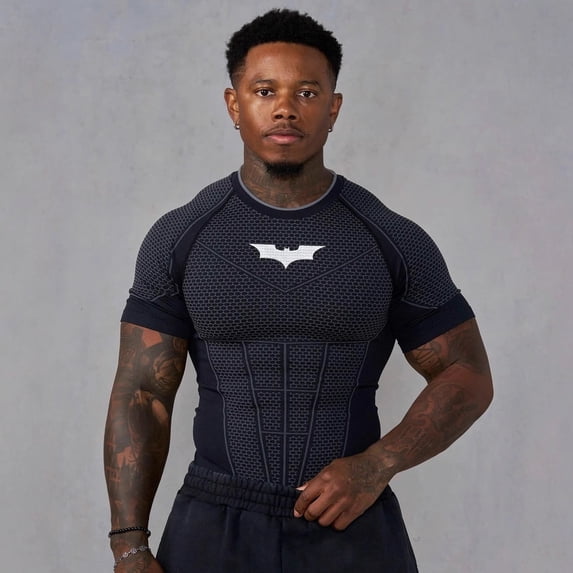 Men's Athletic Compression Short Sleeve Shirt, Breathable Quick Dry Gym Workout Top, Stretch Performance Sportswear for Gym and Sports