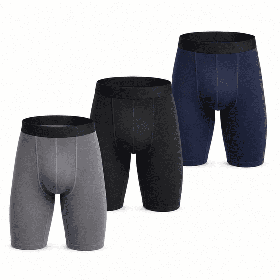 Men’s 3‑Pack Compression Performance Shorts, Quick‑Dry Breathable Stretch Tight Athletic Shorts for Running, Gym, Training & Sports