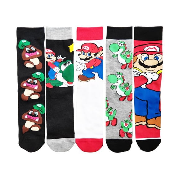 Men's Athletic Crew Socks Mario Boys Socks with Amazing Legends Design