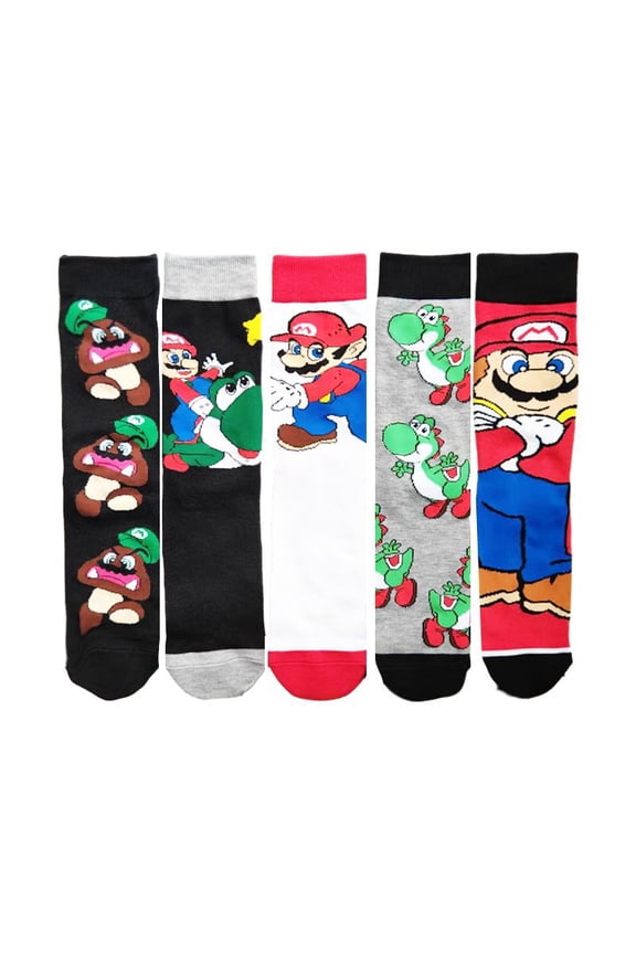 Men's Athletic Crew Socks Mario Boys Socks with Amazing Legends Design