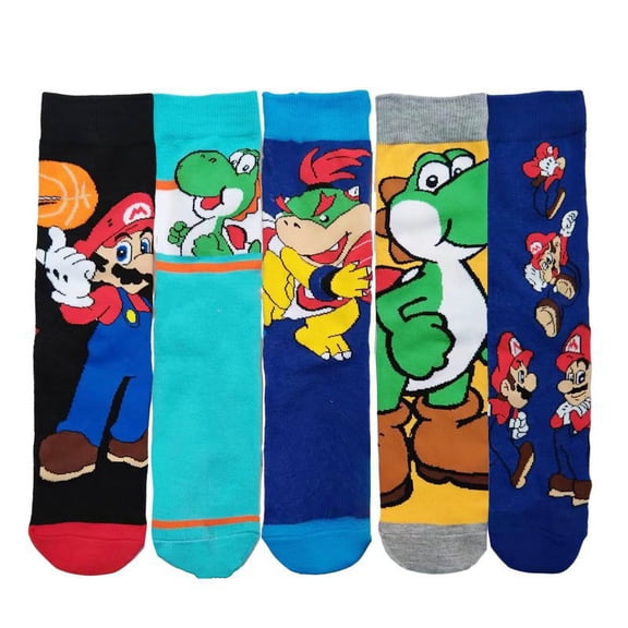 Men's Athletic Crew Socks Mario Boys Socks with Amazing Legends Design