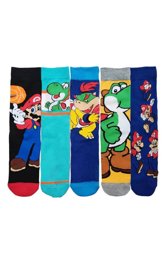 Men's Athletic Crew Socks Mario Boys Socks with Amazing Legends Design