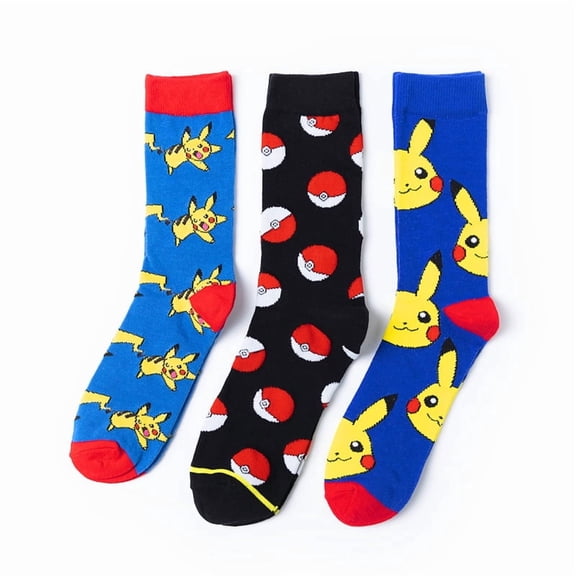 Men's Athletic Crew Socks Pikachu Boys Socks with Amazing Legends Design